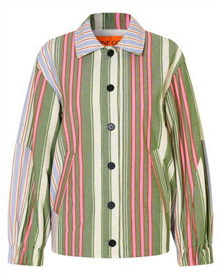 Oversized Utility Workwear Jakke - Forest Stripe